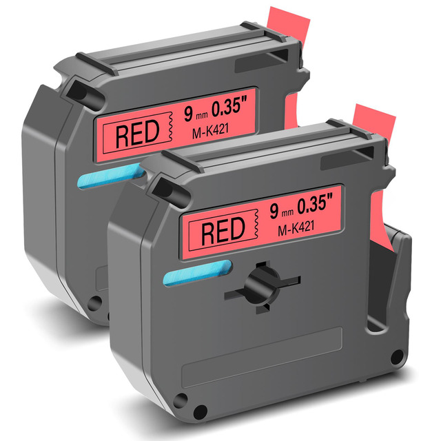 GREENCYCLE Brother Label Tapes - 2 Pack 12mm Black On Clear M131 Compatible Tapes, 26.2ft Each