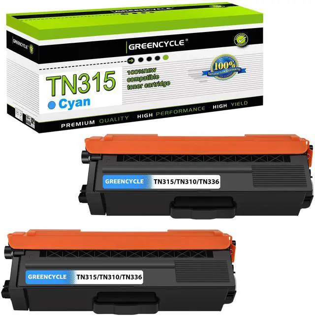 Main image of greencycle 2 Pack TN315 TN315C Cyan Toner Cartridge Replacement Compatible for Brother TN-315 HL-4150cdn HL-4570cdw HL-4570cdwt MFC-9460cdn MFC-9560cdw MFC-9970cdw Printers