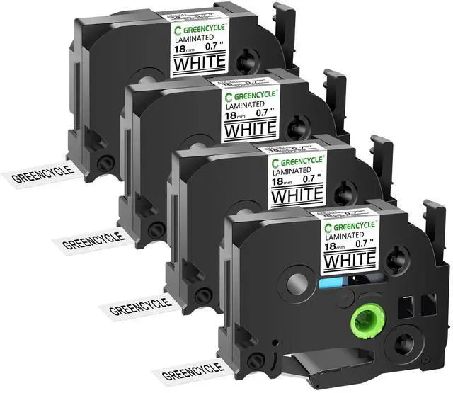 Main image of GREENCYCLE 4 Pack Compatible for Brother TZe-241 TZ-241 18mm 0.7" Laminated Black on White Label Maker Tape Ptouch TZe241 TZ241 TZe TZ Label Tape for PT-1700 PT-170K PT-1750