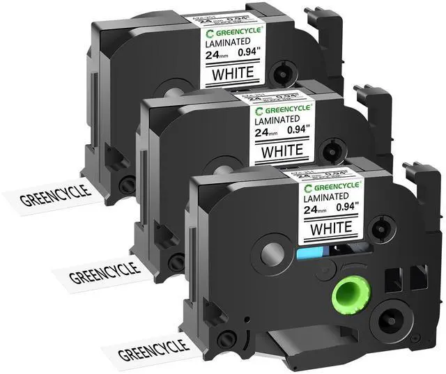 Main image of GREENCYCLE 3 Pack Compatible for Ptouch Label Maker Tape TZe-251 TZ-251 24mm 0.94 Laminated Black on White TZe251 TZ251 TZe TZ Label Tape for PT-2310 PT-2400 PT-2410 PT-2430PC