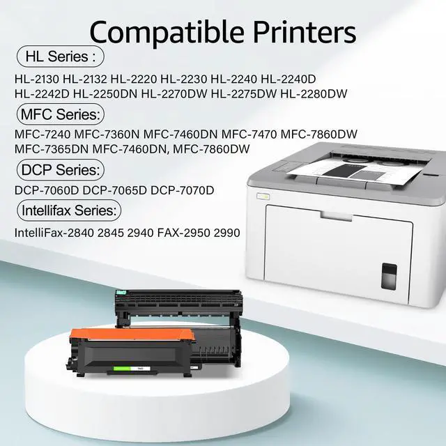 Alt view image 2 of 7 - GREENCYCLE TECH Compatible TN450 Toner Cartridge & DR420 Drum Unit Work with Brother HL-2270DW HL-2280DW HL-2230 MFC-7360N MFC-7860DW DCP-7065DN Intellifax 2840 2940 (3 Toner 2 Drum)