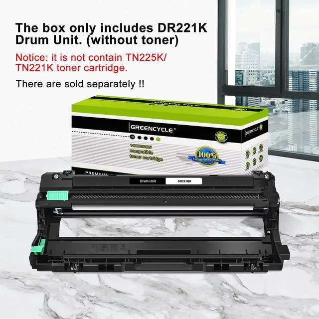 Alt view image 4 of 7 - greencycle Compatible drum unit Replacement for Brother DR221 DR-221 DR221CL Work with MFC-9130CW HL-3140CW HL-3170CDW HL-3140CW HL-3180CDW MFC-9330CDW DCP-9015CDW Printer (Black 4 Pack)