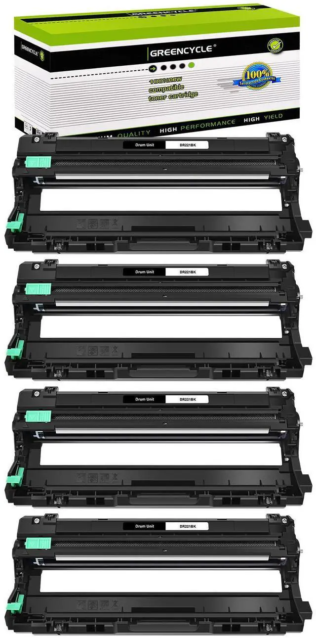 Main image of greencycle Compatible drum unit Replacement for Brother DR221 DR-221 DR221CL Work with MFC-9130CW HL-3140CW HL-3170CDW HL-3140CW HL-3180CDW MFC-9330CDW DCP-9015CDW Printer (Black 4 Pack)