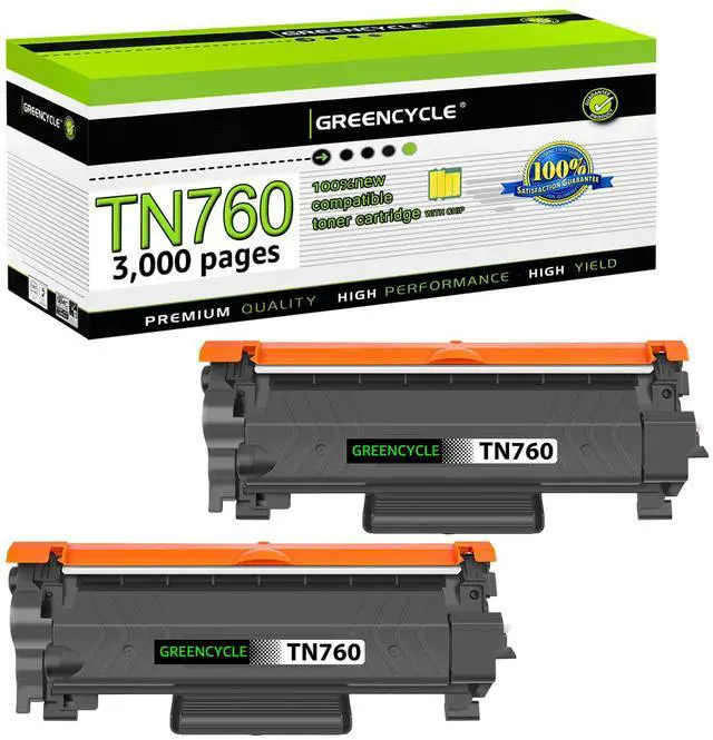 Main image of greencycle TN760 TN730 Toner Cartridge Compatible for Brother TN-760 TN-730 with CHIP Work with DCP-L2550DW HL-L2350DW HL-L2395DW HL-L2370DW MFC-L2750DW printer (Black 2 Pack)