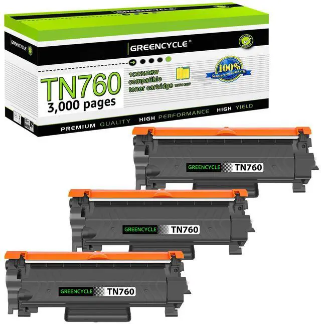 Main image of greencycle TN760 TN730 Toner Cartridge Compatible for Brother TN-760 TN-730 with CHIP Work with DCP-L2550DW HL-L2350DW HL-L2395DW HL-L2370DW MFC-L2750DW printer (Black 3 Pack)
