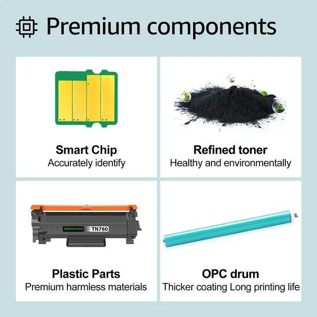 Alt view image 4 of 7 - greencycle TN760 TN730 Toner Cartridge Compatible for Brother TN-760 TN-730 with CHIP Work with DCP-L2550DW HL-L2350DW HL-L2395DW HL-L2370DW MFC-L2750DW printer (Black 3 Pack)