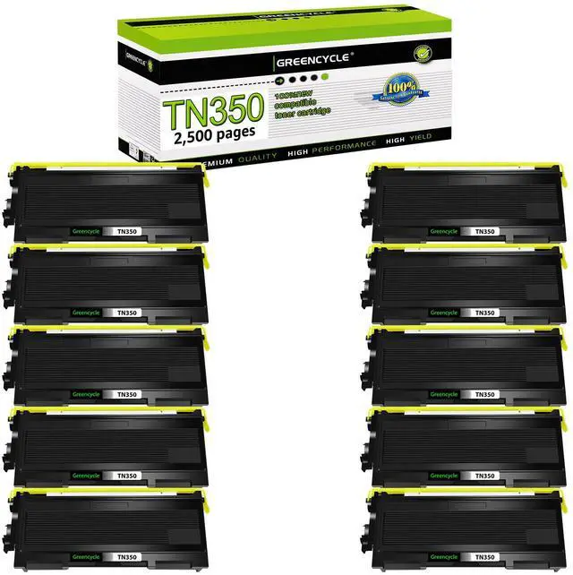 Main image of greencycle TN350 TN-350 Toner Cartridge Replacement Compatible with Brother DCP-7010 DCP-7020 DCP-7025 HL-2040 DCP-7020 MFC-7820n Intellifax 2820 2850 2920 MFC-7820n MFC-7420 MFC-7820D (10 Pack)