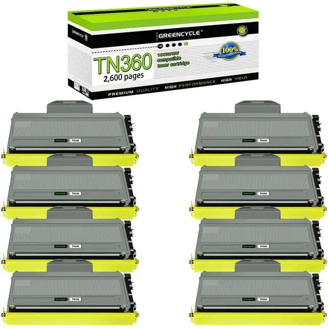 Main image of greencycle High Yield Toner Cartridge Compatible with Brother TN360 TN330 TN-360 TN-330 Work with HL-2140 HL-2170W MFC-7840W MFC-7340 MFC-7440N DCP-7030 DCP-7040 Printer (Black 8 Pack)