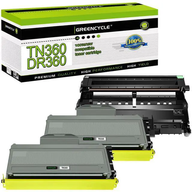 Main image of greencycle Compatible Toner Cartridge and Drum Unit Replacement for TN360 TN330 DR360 DR-360 High Yield Compatible with Brother HL-2170w HL-2140 MFC-7340 MFC-7340 DCP-7040 Printer(2 Toner,1 Drum)