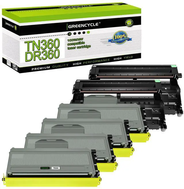 Main image of greencycle Compatible Toner Cartridge and Drum Unit Replacement for TN360 TN330 DR360 DR-360 High Yield Compatible with Brother HL-2170w HL-2140 MFC-7340 MFC-7340 DCP-7040 Printer(4 Toner,2 Drum)