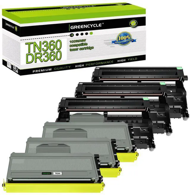 Main image of greencycle Compatible Toner Cartridge and Drum Unit Replacement for TN360 TN330 DR360 DR-360 High Yield Compatible with Brother HL-2170w HL-2140 MFC-7340 MFC-7340 DCP-7040 Printer(3 Toner,3 Drum)