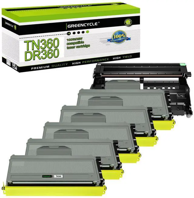 Main image of greencycle Compatible Toner Cartridge and Drum Unit Replacement for TN360 TN330 DR360 DR-360 High Yield Compatible with Brother HL-2170w HL-2140 MFC-7340 MFC-7340 DCP-7040 Printer(5 Toner,1 Drum)