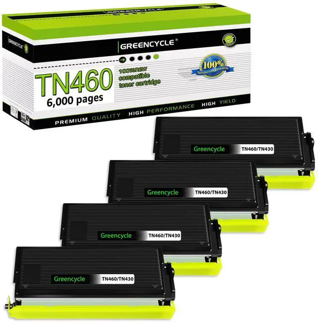 Main image of greencycle Compatible Toner Cartridge Replacement for Brother TN-460 TN570 TN560 Work with Intellifax 4100e 4750e HL-1240 DCP-1200 MFC-1260 MFC-2500 Printer (Black 4 Pack)