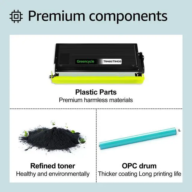 Alt view image 4 of 7 - greencycle Compatible Toner Cartridge Replacement for Brother TN-460 TN570 TN560 Work with Intellifax 4100e 4750e HL-1240 DCP-1200 MFC-1260 MFC-2500 Printer (Black 1 Pack)