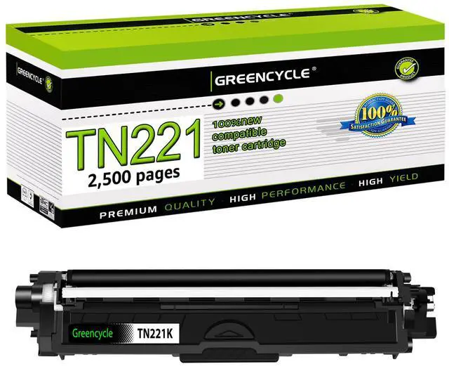 Main image of greencycle High Yield Compatible Toner Cartridge Replacement for Brother TN221K TN-221 TN221BK Work with HL-3170CDW HL-3140CW HL-3180CDW MFC-9130CW MFC-9330CDW laser Printer (1 Pack)