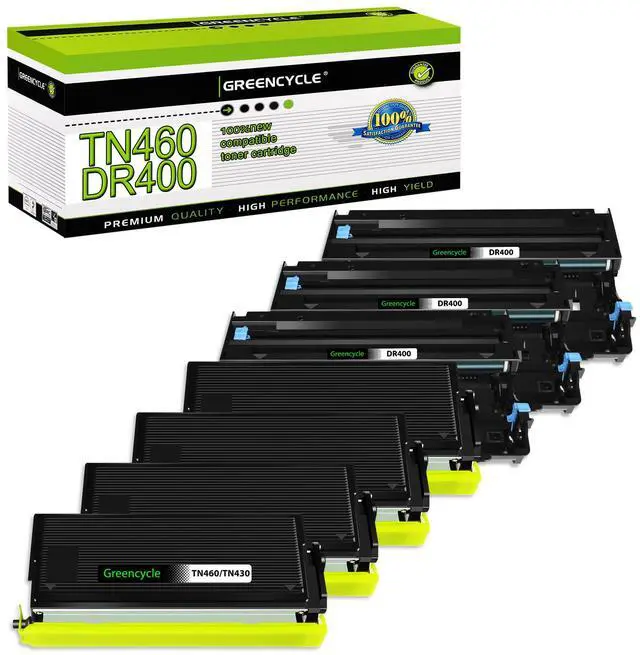 Main image of greencycle TN460 Toner Cartridge and DR400 Drum Unit Replacement Set Compatible for Brother DCP-1200 HL-1240 MFC-8300 MFC-9750 MFC-9800 Intellifax 4100 4750 5750 Printer (4 Toner, 3 Drum)