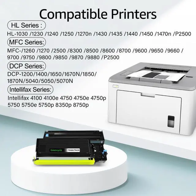 Alt view image 2 of 7 - greencycle TN460 Toner Cartridge and DR400 Drum Unit Replacement Set Compatible for Brother DCP-1200 HL-1240 MFC-8300 MFC-9750 MFC-9800 Intellifax 4100 4750 5750 Printer (4 Toner, 4 Drum)