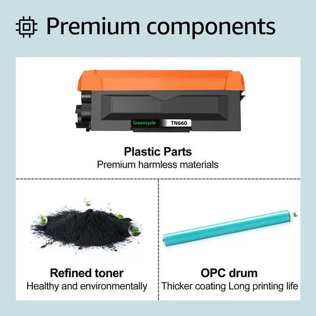 Alt view image 4 of 7 - greencycle TN660 Toner Cartridge and DR630 Drum Unit Set Compatible with Brother TN-660 TN630 TN-630 DR-630 for HL-L2380DW HL-L2300D L2340DW MFC-L2680W L2740DW DCP-L2540DW Printer(3 Toner, 1 Drum)