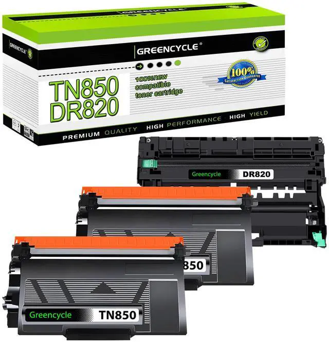 Main image of greencycle TN850 Toner Cartridge & DR820 Drum Unit Set Compatible with Brother DCP-L5500DN L5600DN L5650DN HL-L6200DW L6200DWT L5200DWT L5200DW L5100DN L5000D MFC-L5850DW L5900DW( 2 Toner, 1 Drum )