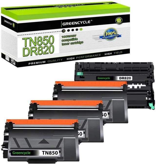 Main image of greencycle TN850 Toner Cartridge & DR820 Drum Unit Set Compatible with Brother DCP-L5500DN L5600DN L5650DN HL-L6200DW L6200DWT L5200DWT L5200DW L5100DN L5000D MFC-L5850DW L5900DW( 3 Toner, 1 Drum )