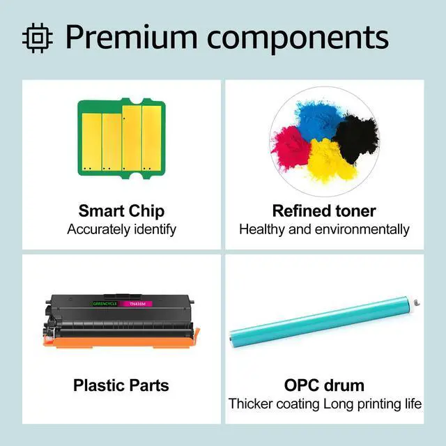 Alt view image 4 of 7 - greencycle 5 Pack Compatible Toner Cartridge Replacement for Brother TN436 TN433 for Brother HL-L8360CDW HL-L8360CDWT MFC-L8900CDW HL-L8260CDW MFC-L8610CDW (2Black,1Yellow,1Cyan,1Magenta)