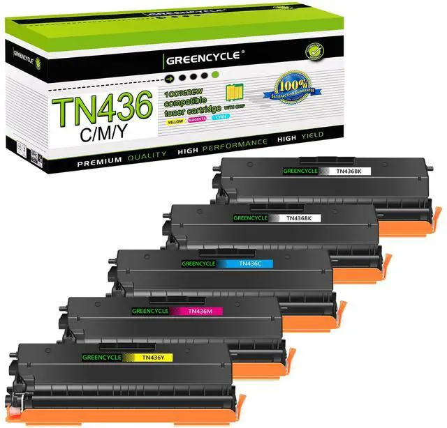 Main image of greencycle 5 Pack Compatible Toner Cartridge Replacement for Brother TN436 TN433 for Brother HL-L8360CDW HL-L8360CDWT MFC-L8900CDW HL-L8260CDW MFC-L8610CDW (2Black,1Yellow,1Cyan,1Magenta)
