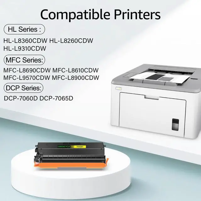 Alt view image 2 of 7 - greencycle Yellow Compatible Toner Cartridge Replacement for Brother TN436 TN-436 TN436Y TN433 TN431 Work with HL-L8360CDW HL-L8360CDWT MFC-L8900CDW HL-L8260CDW MFC-L8610CDW Printer (3 Pack)