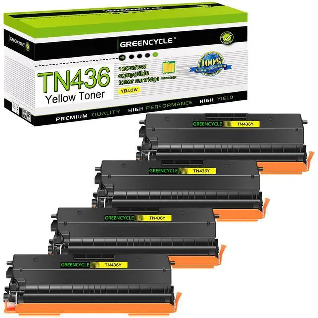Main image of greencycle Yellow Compatible Toner Cartridge Replacement for Brother TN436 TN-436 TN436Y TN433 TN431 Work with HL-L8360CDW HL-L8360CDWT MFC-L8900CDW HL-L8260CDW MFC-L8610CDW Printer (4 Pack)