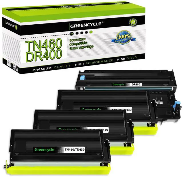 Main image of greencycle TN460 Toner Cartridge and DR400 Drum Unit Replacement Set Compatible for Brother DCP-1200 HL-1240 MFC-8300 MFC-9750 MFC-9800 Intellifax 4100 4750 5750 Printer (3 Toner, 1 Drum)
