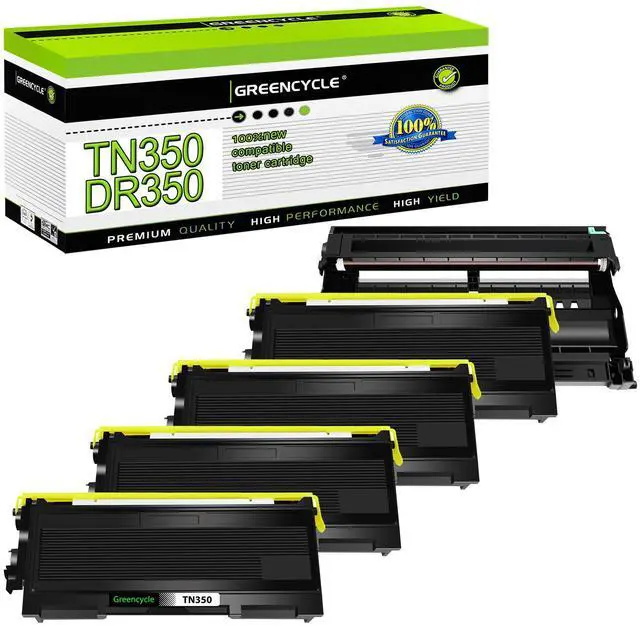 Main image of greencycle TN350 TN-350 Toner Cartridge & DR350 DR-350 Drum Unit Set Compatible with Brother MFC-7820n MFC-7420 MFC-7220 HL-2030 HL-2040 DCP-7020 Intellifax 2820 Printer (4 Toner, 1 Drum)