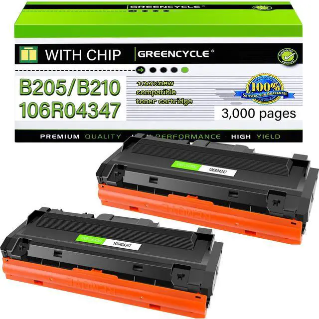 Main image of GREENCYCLE Compatible Xerox B205 B210 B215 Toner Cartridge Replacement for Xerox 106R04347 106R04346 Work with B205NI B205MFP B210DNI B215DNI B215MFP Series Printers (Black, 2 Pack)