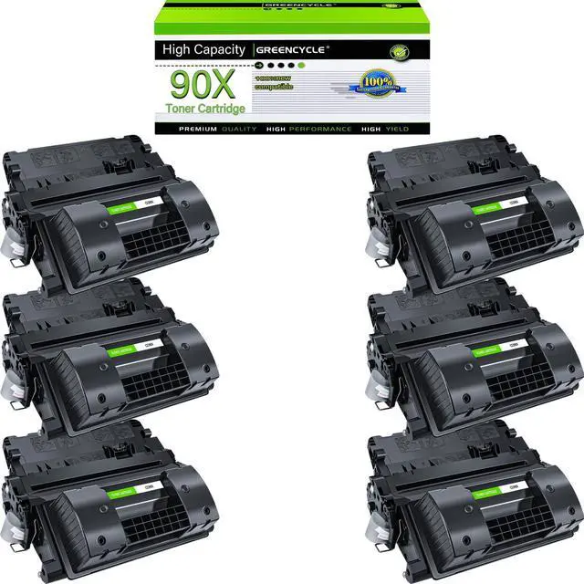 Main image of greencycle 6 Pack Compatible for CE390X 90X Black Toner Cartridge Replacement for Laserjet Enterprise M602n M603n M603xh Series Printer