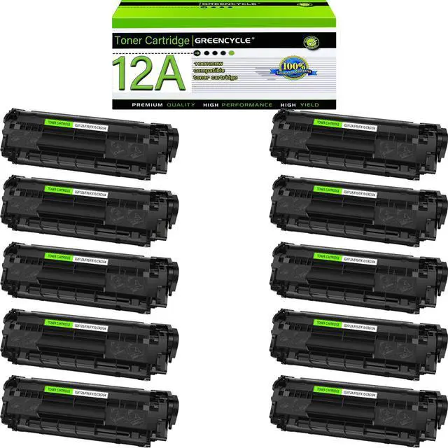 Main image of greencycle Q2612A Toner Cartridge Replacement Compatible for HP 12A Black Toner Cartridge Laserjet 1010 1012 1018 1020 1022 1022N 3015 3030 3052 3055 M1005 M1319F (10PCS)