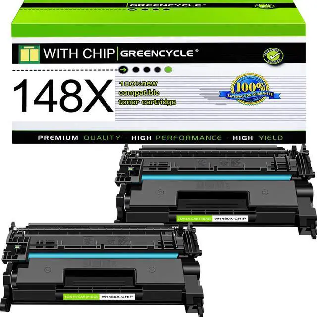 Main image of greencycle 148X with Chip Toner Cartridge Replacement Compatible for HP 148X Black Toner Cartridge W1480X Work with Laser Jet Pro 4001dw 4001dn 4001n MFP 4101fdw 4101fdn Ink Cartridge(2PCS,with Chip)