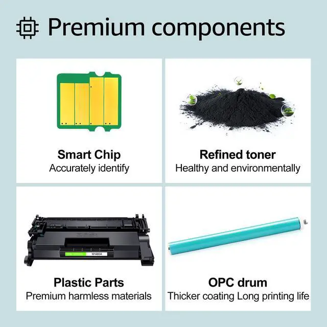 Alt view image 4 of 7 - greencycle 148X with Chip Toner Cartridge Replacement Compatible for HP 148X Black Toner Cartridge W1480X Work with Laser Jet Pro 4001dw 4001dn 4001n MFP 4101fdw 4101fdn Ink Cartridge(2PCS,with Chip)