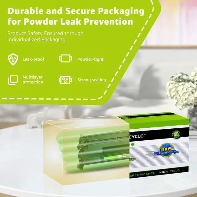 Alt view image 5 of 7 - greencycle 148X with Chip Toner Cartridge Replacement Compatible for HP 148X Black Toner Cartridge W1480X Work with Laser Jet Pro 4001dw 4001dn 4001n MFP 4101fdw 4101fdn Ink Cartridge(2PCS,with Chip)