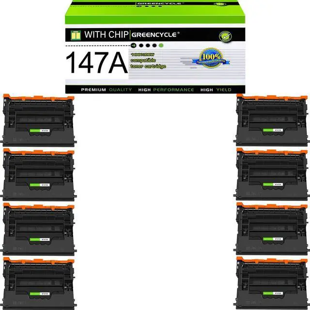 Main image of greencycle 147A with Chip Toner Cartridge Replacement Compatible for HP 147A Black Toner Cartridge W1470A Work with Laser Jet Enterprise M610 M611 M612 M634 M635 M636 Series(8PCS,with Chip)