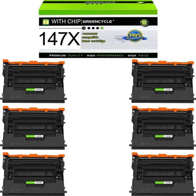 Main image of greencycle 147X with Chip Toner Cartridge Replacement Compatible for HP 147X Black Toner Cartridge W1470X Work with Laser Jet Enterprise M611 M612 MFP M634 M635 M636 Series(6PCS,with Chip)