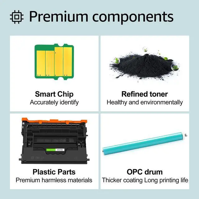 Alt view image 4 of 6 - greencycle 147X with Chip Toner Cartridge Replacement Compatible for HP 147X Black Toner Cartridge W1470X Work with Laser Jet Enterprise M611 M612 MFP M634 M635 M636 Series(6PCS,with Chip)