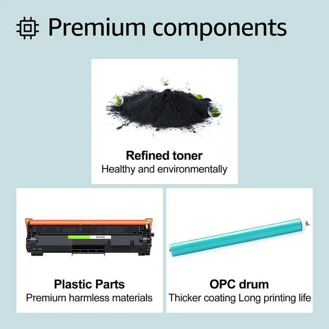 Alt view image 5 of 6 - greencycle 141X No Chip Compatible for HP 141X Black Toner Cartridge W1410X Work with Laser Jet M110w MFP M140w MFP M139w(1PCS,No Chip requires manual installation of an OEM chip)