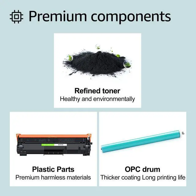 Alt view image 5 of 6 - greencycle 141A No Chip Compatible for HP 141A Black Toner Cartridge W1410A Work with Laser Jet M110w M140w MFP M139w(2PCS,No Chip requires manual installation of an OEM chip for operation)