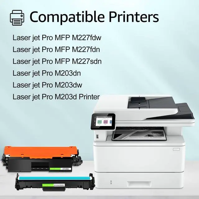 Alt view image 2 of 6 - GREENCYCLE 4-pack CF230A Compatible Toner Cartridge & 2-pack CF232A Drum Replacement for HP 30A Toner & 32A Drum Use for Laser jet Pro MFP M227fdw M227fdn M227sdn M203dn M203dw M203d(4Toner + 2Drum)