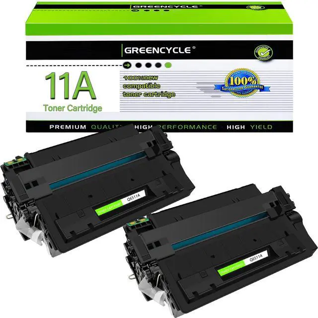 Main image of GREENCYCLE High-yield Compatible Toner Cartridge Replacement for HP 11A Q6511A work with Laser Jet 2400 2410 2410n 2420 2420d 2420n 2420dn 2420dtn 2430 2430n 2430tn 2430dtn Printer (Black,2-Pack)