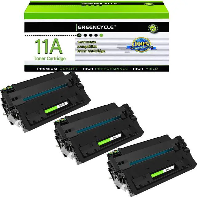 Main image of GREENCYCLE High-yield Compatible Toner Cartridge Replacement for HP 11A Q6511A work with Laser Jet 2400 2410 2410n 2420 2420d 2420n 2420dn 2420dtn 2430 2430n 2430tn 2430dtn Printer (Black,3-Pack)