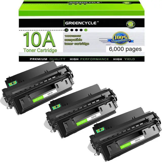 Main image of GREENCYCLE High-yield Compatible Toner Cartridge Replacement for HP 10A Q2610A work with Laser Jet 2300 2300L 2300n 2300d 2300dn 2300dtn Printer (Black,3-Pack)