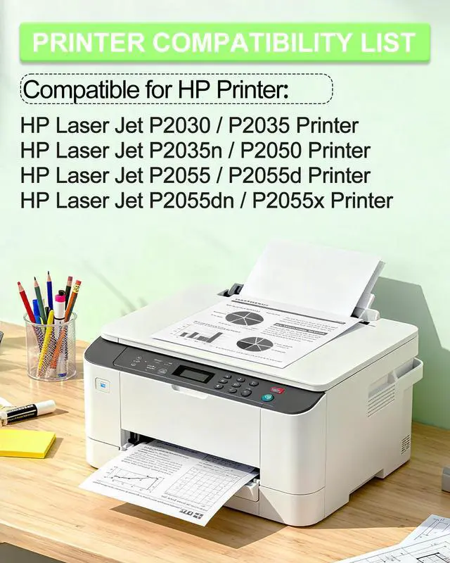 Alt view image 2 of 6 - GREENCYCLE High-yield Compatible Toner Cartridge Replacement for HP 05A CE505A work with Laser Jet P2030 P2035 P2035N P2050 P2055 P2055d P2055dn P2055x Printer (Black, 2-Pack)