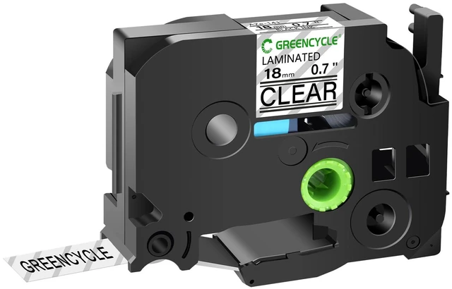Main image of GREENCYCLE TZe-141 18mm 0.7 Laminated Clear Tape Compatible for Brother P-Touch Black on Clear TZ-141 TZe141 3/4 inch TZe TZ Tape for Ptouch PTD410 PTD400 PTD610BT PTD600