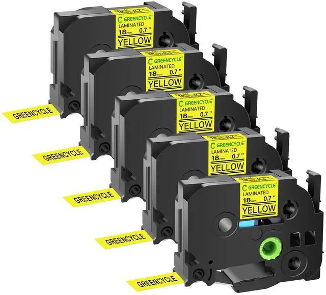 Main image of GREENCYCLE TZe-641 18mm 0.7 Laminated Yellow Tape Compatible for Brother P-Touch Black on Yellow TZ-641 TZe641 3/4 inch TZe TZ Tape for Ptouch PTD410 PTD400 PTD610BT PTD600, 5 Pack