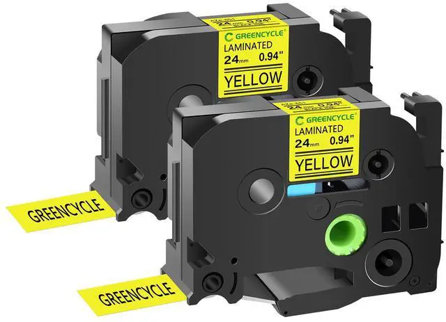 Main image of GREENCYCLE TZe-651 24mm 0.94 Laminated Yellow Tape Compatible for Brother P-Touch Black on Yellow TZ-651 TZe651 1 inch TZe TZ Tape for Ptouch PT-D600 PT-D610BT PT-P700 PT-P710BT, 2 Pack