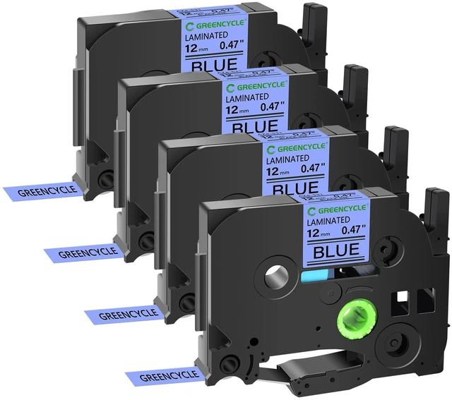 Main image of GREENCYCLE TZe-531 12mm 0.47 Laminated Blue Tape Compatible for Brother P-Touch Black on Blue TZ-531 TZe531 1/2 inch TZe TZ Tape for Ptouch PT-D210 D220 H110 H100, 4 Pack